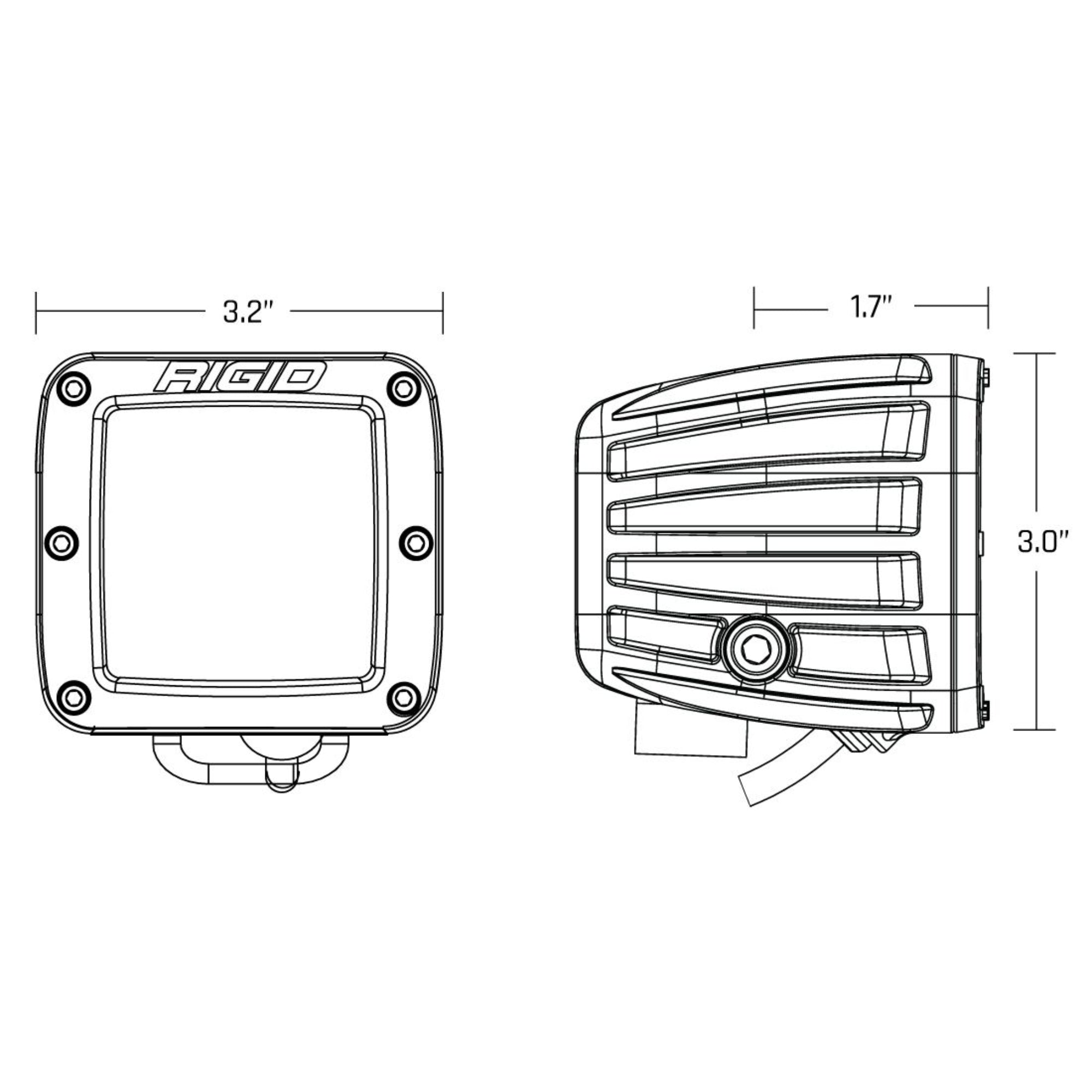 Par Faros Rigid D-series Spot Ambar Pro Utv Jeep 4x4 Offroad